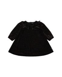 Petit by Sofie Schnoor - SORT VELOUR KJOLE MED GULD
