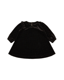 Petit by Sofie Schnoor - SORT VELOUR KJOLE MED GULD