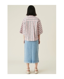 Ganni - OVERSIZE SEERSUCKER BLOUSE