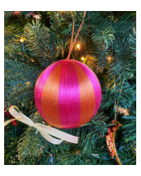 Anna+nina - BIG CORDED ORNAMENT PINK/ORANGE