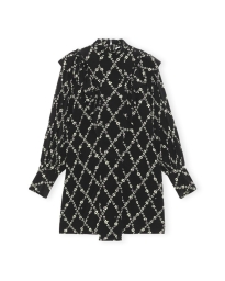 Ganni - PRINTED CREPE DRESS