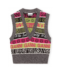 Ganni - V-NECK WOOL VEST