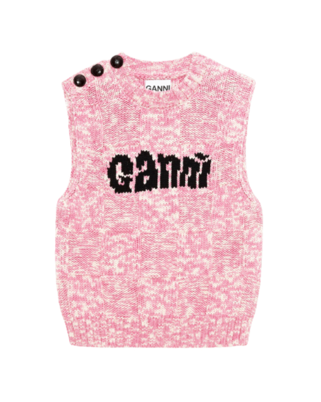 Ganni - VEST COTTON ROPE KNIT