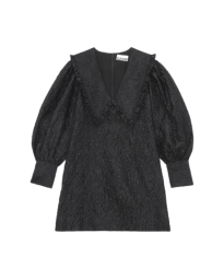 Ganni - V-NECK RUFFLE COLLAR DRESS
