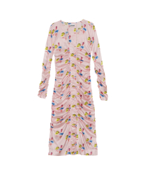 Ganni - SILK V-NECK MAXI DRESS