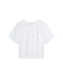 Tommy Hilfiger Kids  - BRODERIE ANGLAISE T-SHIRT