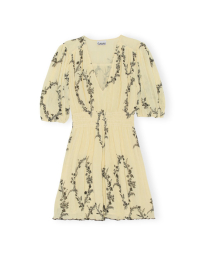 Ganni - MINI DRESS PLEATED GEORGETTE 