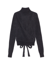 Ganni - BRUSHED WRAP BLOUSE