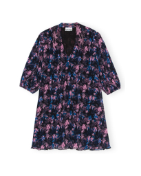 Ganni - PLEATED GEORGETTE MINI DRESS