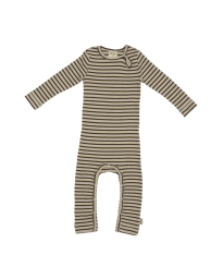 Petit Piao - STRIPED ONESIE RAVEN