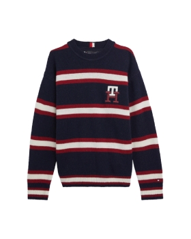 Tommy Hilfiger Kids  - TH MONOGRAM STRIPE JUMPER NAVY