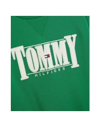 Tommy Hilfiger Kids  - LOGO APPLIQUÉ FLEECE SWEATSHIRT GREEN 