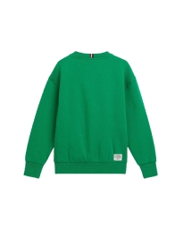 Tommy Hilfiger Kids  - LOGO APPLIQUÉ FLEECE SWEATSHIRT GREEN 