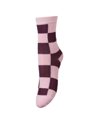 Beck Søndergaard - PETULA CHECK SOCKS MAUVE