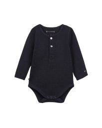 Tommy Hilfiger Kids  - LONG SLEEVE RIBBED BODYSUIT NAVY