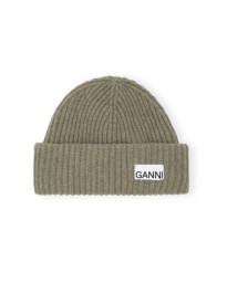 Ganni - RIB HAT OLIVE