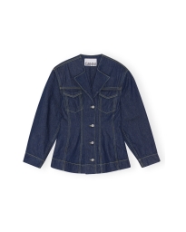 Ganni - FITTED DENIM BLAZER