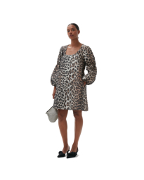 Ganni - LEOPARD JACQUARD DRESS