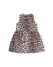 Ganni - LEOPARD TIE BAND MINI DRESS