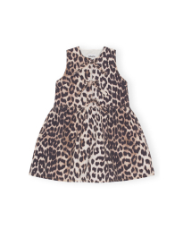 Ganni - LEOPARD TIE BAND MINI DRESS