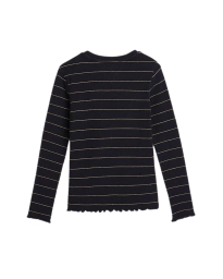 Tommy Hilfiger Kids  - STRIPE RIB-KNIT LONG SLEEVE T-SHIRT