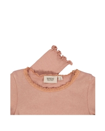 Wheat - LANGÆRMET BLONDE RIB T-SHIRT ROSE