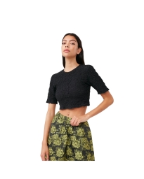 Ganni - SMOCK CROPTOP SORT