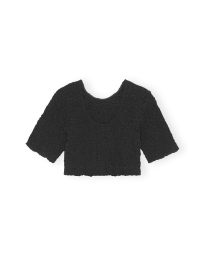 Ganni - SMOCK CROPTOP SORT