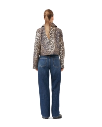 Ganni - LEOPARD CANVAS SHORT JACKET