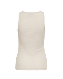 Only - RIBSTRIKKET TANKTOP BEIGE