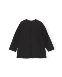 Ganni - OVERSIZED DRAPEY MELANGE BLAZER BLACK