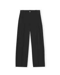 Ganni - DRAPEY MELANGE LOOSE PLEAT PANTS