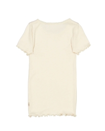 Wheat - BLONDE RIB T-SHIRT KNÆKKET HVID