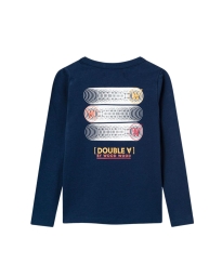 Wood Wood KIDS - KIM STACKED LOGO LANGÆRMET BLUSE NAVY