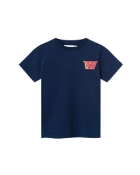 Wood Wood KIDS - OLA LOGO T-SHIRT NAVY