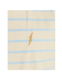 Petit by Sofie Schnoor - STRIBET T-SHIRT LYSEBLÅ/CREME