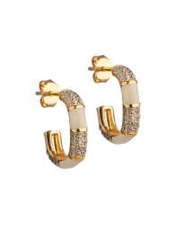 Enamel - OLINE HOOPS GULD/BEIGE