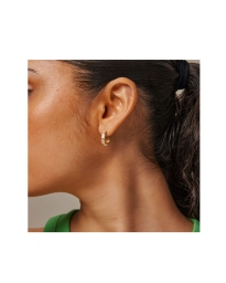 Enamel - OLINE HOOPS GULD/BEIGE