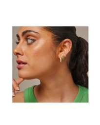 Enamel - OLINE HOOPS GULD/BEIGE