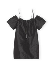 Ganni - TAFFETA MINIKJOLE SORT