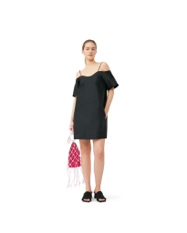 Ganni - TAFFETA MINIKJOLE SORT