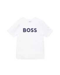 Hugo Boss Kids - BOMULDS T-SHIRT MED PRINT HVID