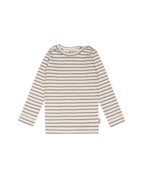 Petit Piao - STRIBET LANGÆRMET BLUSE LAVENDEL