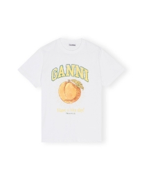 Ganni - PEACH T-SHIRT HVID