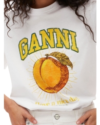 Ganni - PEACH T-SHIRT HVID
