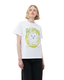 Ganni - BUNNY T-SHIRT HVID