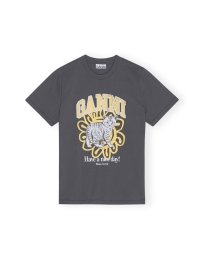 Ganni - CAT T-SHIRT GRÅ