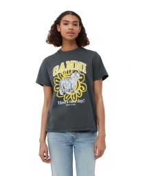 Ganni - CAT T-SHIRT GRÅ
