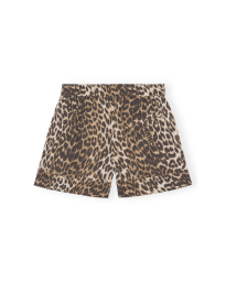 Ganni - ELATICATED LEO SHORTS
