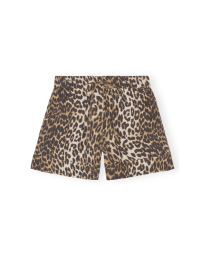 Ganni - ELATICATED LEO SHORTS